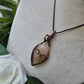 Flower Agate and Copper Heart Necklace