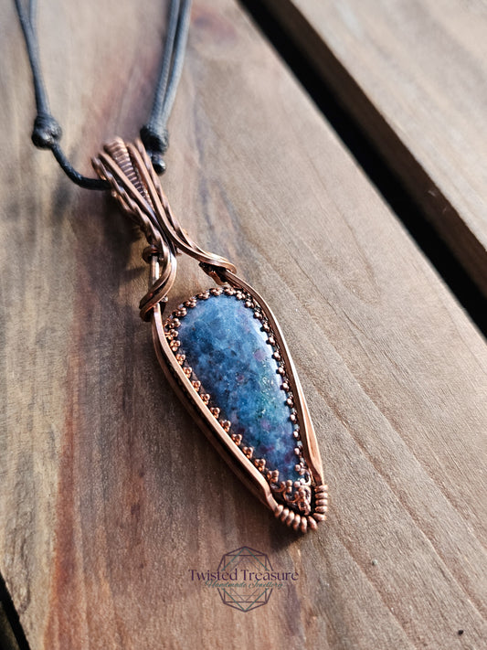 Ruby Kyanite and Copper Necklace