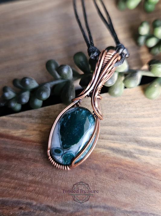 Tree Agate and Copper Necklace