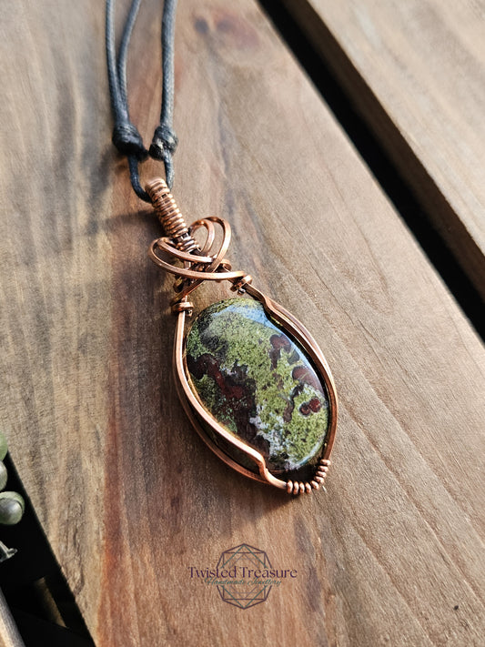 Dragon Blood Jasper and Copper Necklace