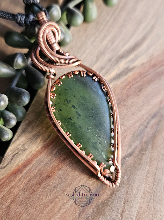 Nephrite Jade and Copper Necklace
