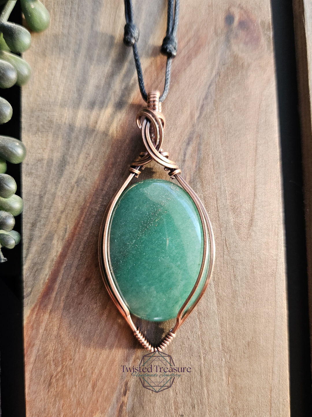 Green Aventurine and Copper Necklace