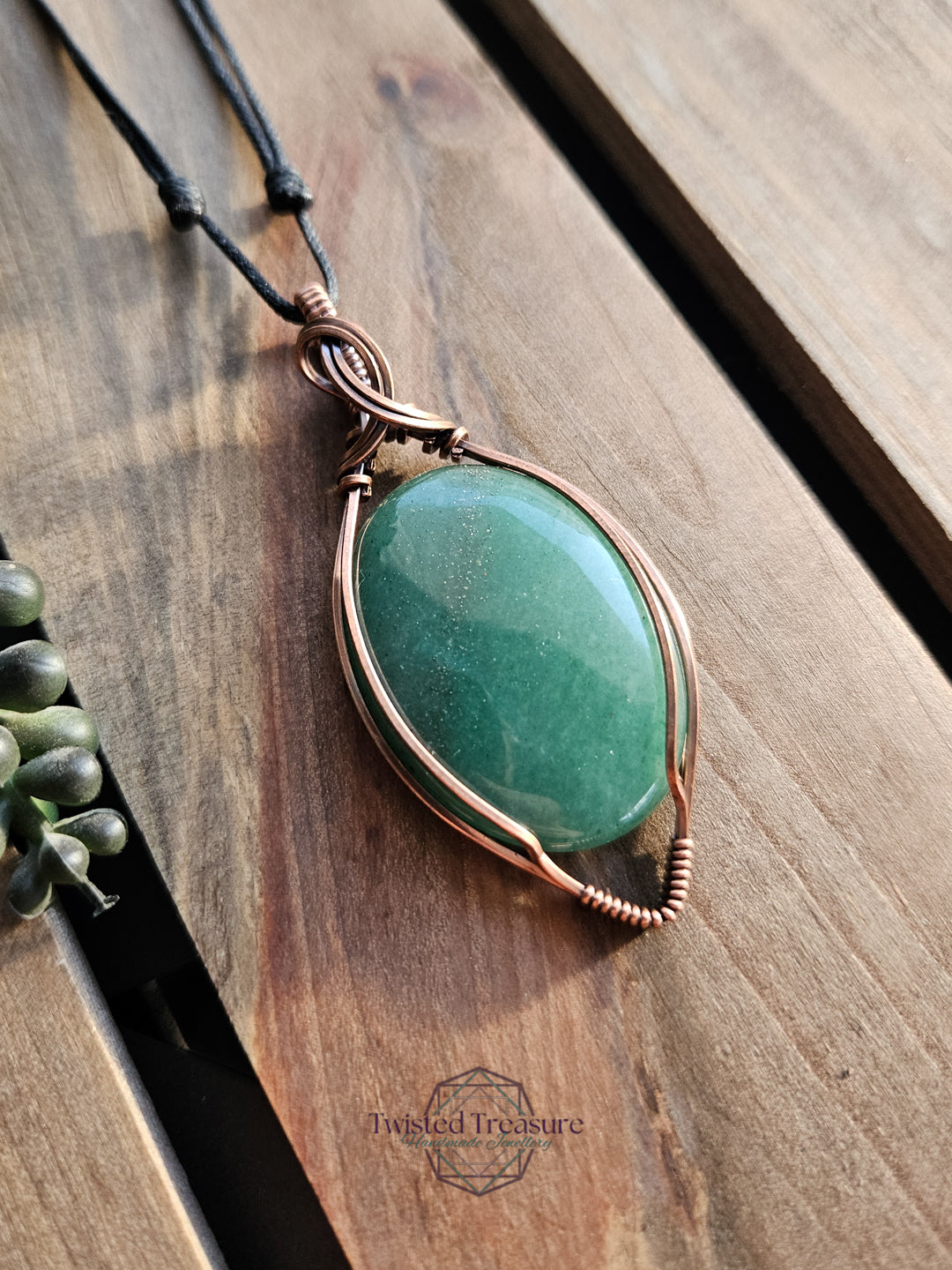 Green Aventurine and Copper Necklace
