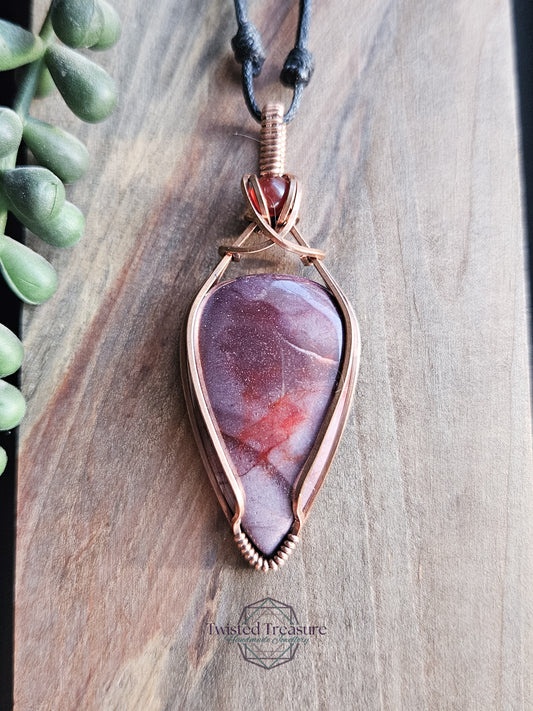 Mookaite, Carnelian and Copper Necklace