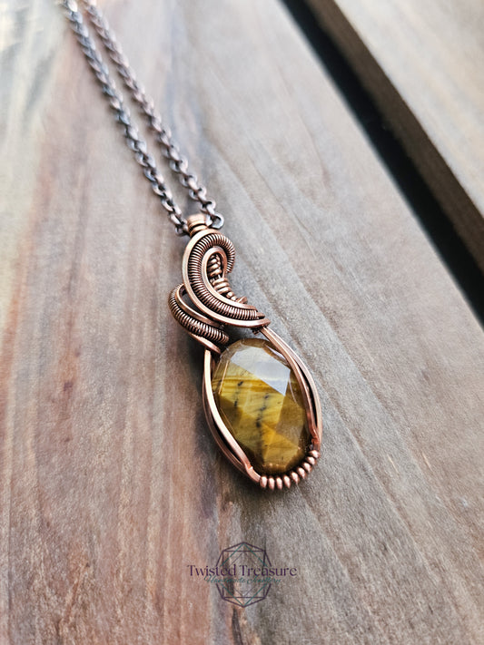 Tigers Eye and Copper Necklace
