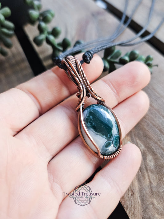 Tree Agate and Copper Necklace