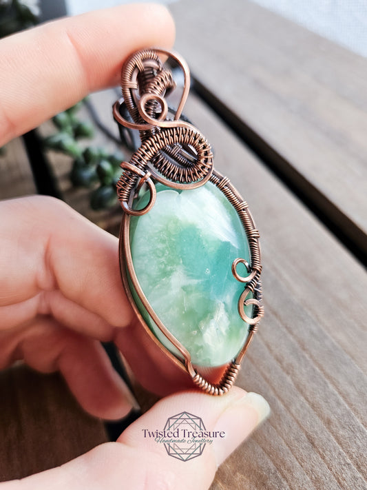 Hemimorphite and Copper Necklace