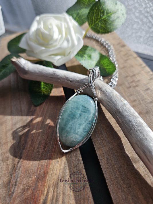 Aquamarine and Silver Necklace