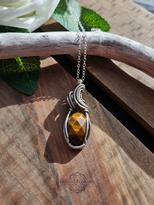 Tiger's Eye and Silver Necklace