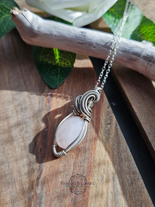 Rose Quartz and Silver Necklace