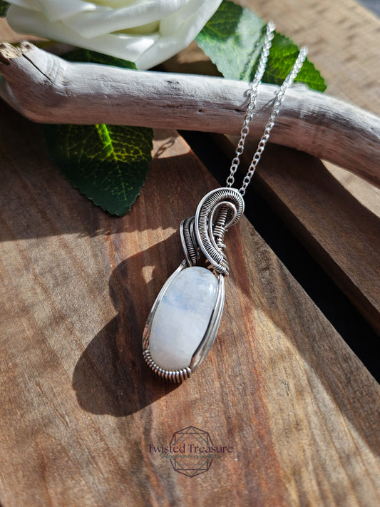 Moonstone and Silver Necklace