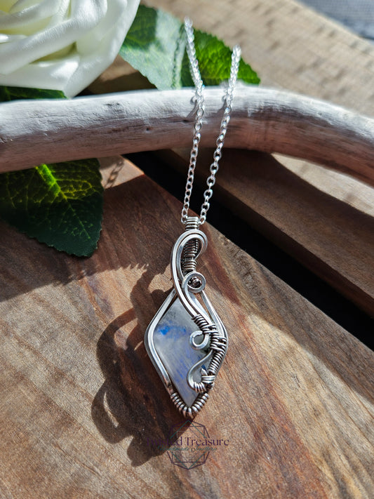Moonstone and Silver Necklace