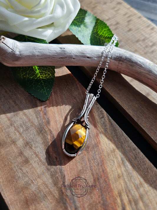 Tiger's Eye and Silver Necklace