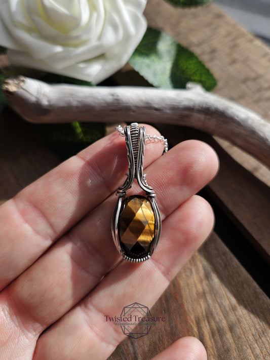 Tiger's Eye and Silver Necklace