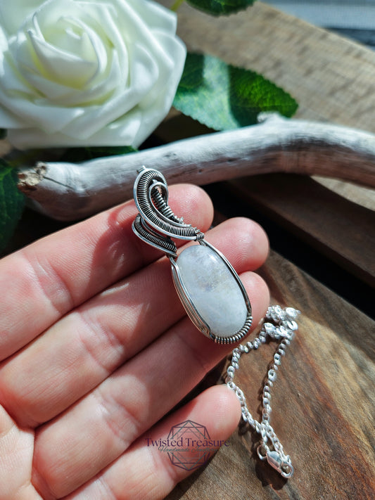 Moonstone and Silver Necklace