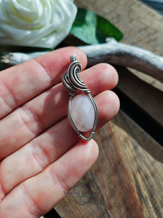 Rose Quartz and Silver Necklace