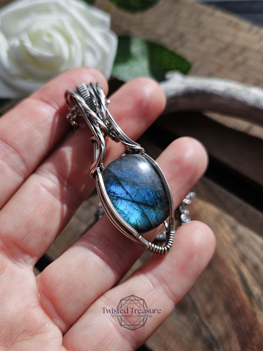Labradorite and Silver Necklace