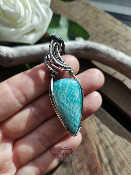 Amazonite and Silver Necklace