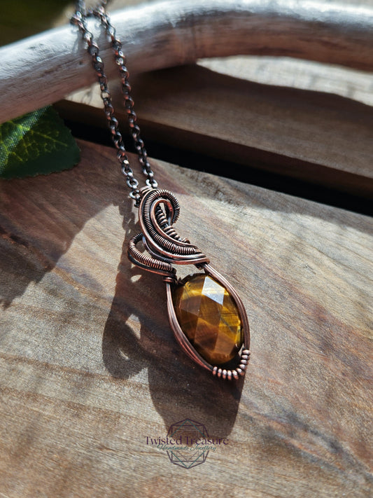 Tigers Eye and Copper Necklace