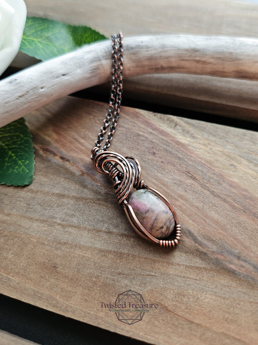 Rhodonite and Copper Necklace