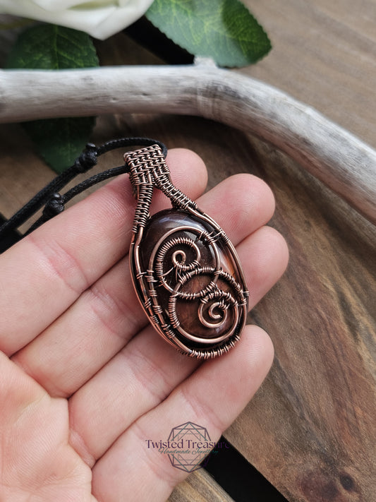 Red Tigers Eye and Copper Necklace