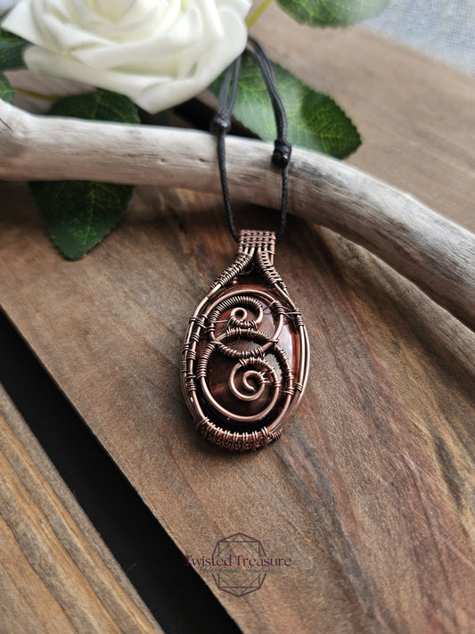 Red Tigers Eye and Copper Necklace