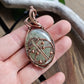 Prehnite and Copper Ladybird Necklace