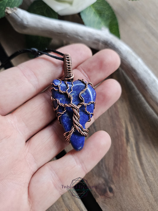 Lapis Lazuli and Copper Tree Necklace