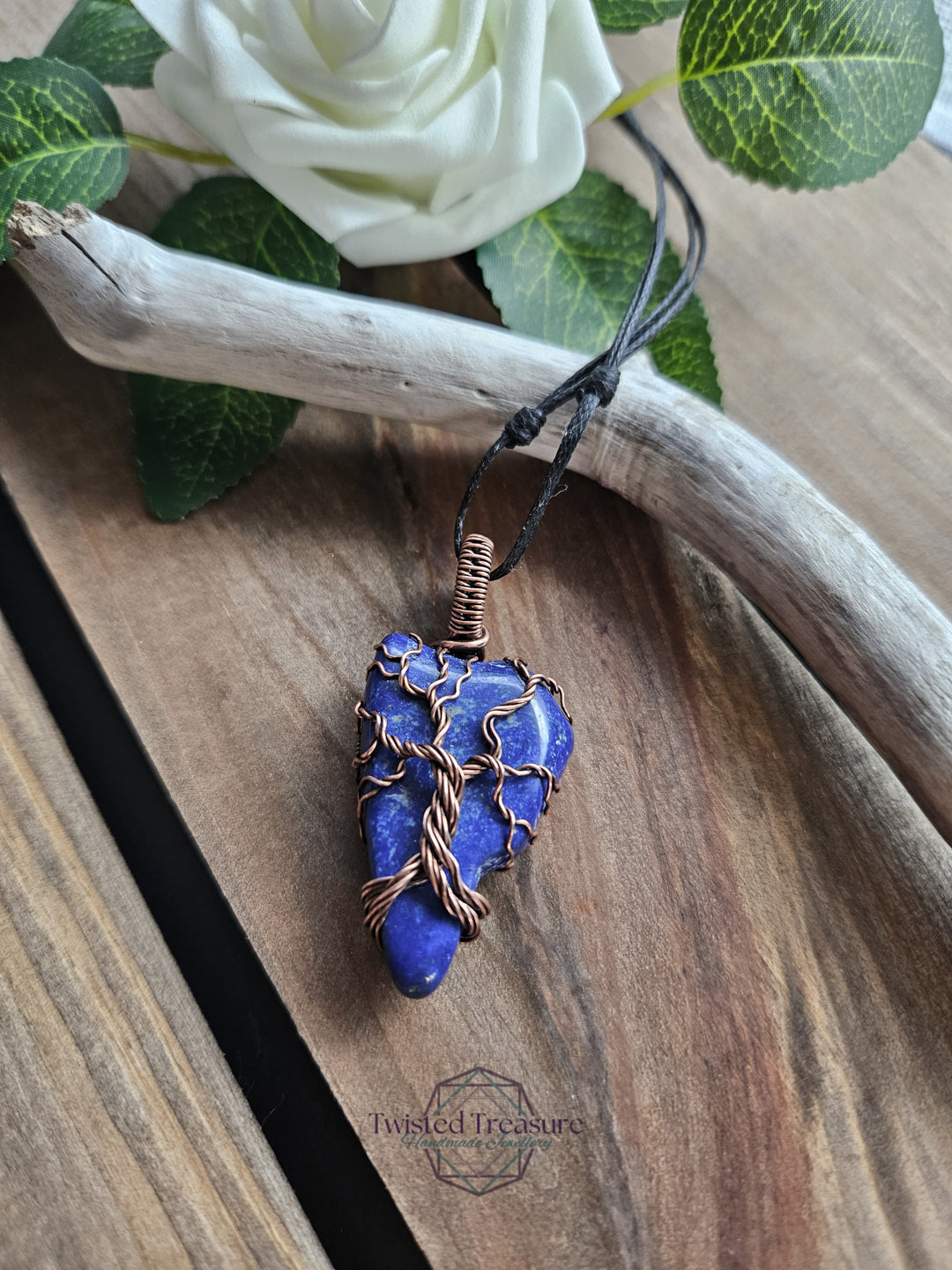 Lapis Lazuli and Copper Tree Necklace