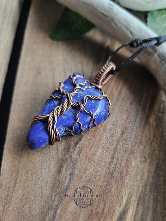 Lapis Lazuli and Copper Tree Necklace