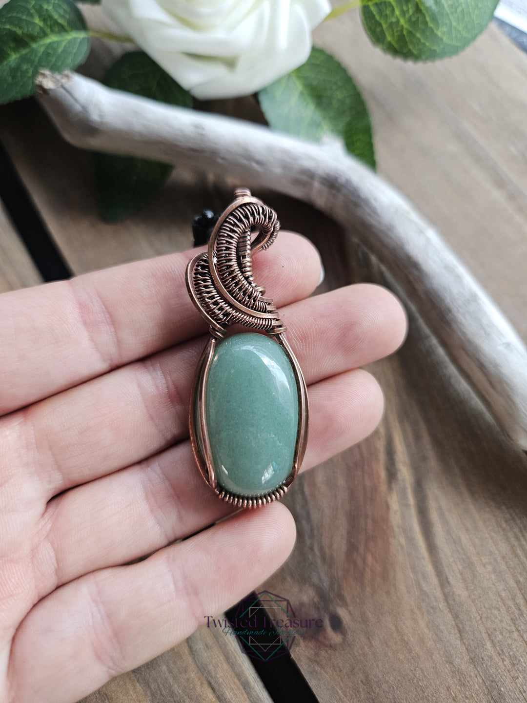 Green Aventurine and Copper Necklace