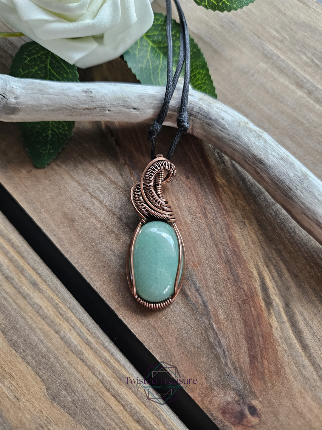 Green Aventurine and Copper Necklace