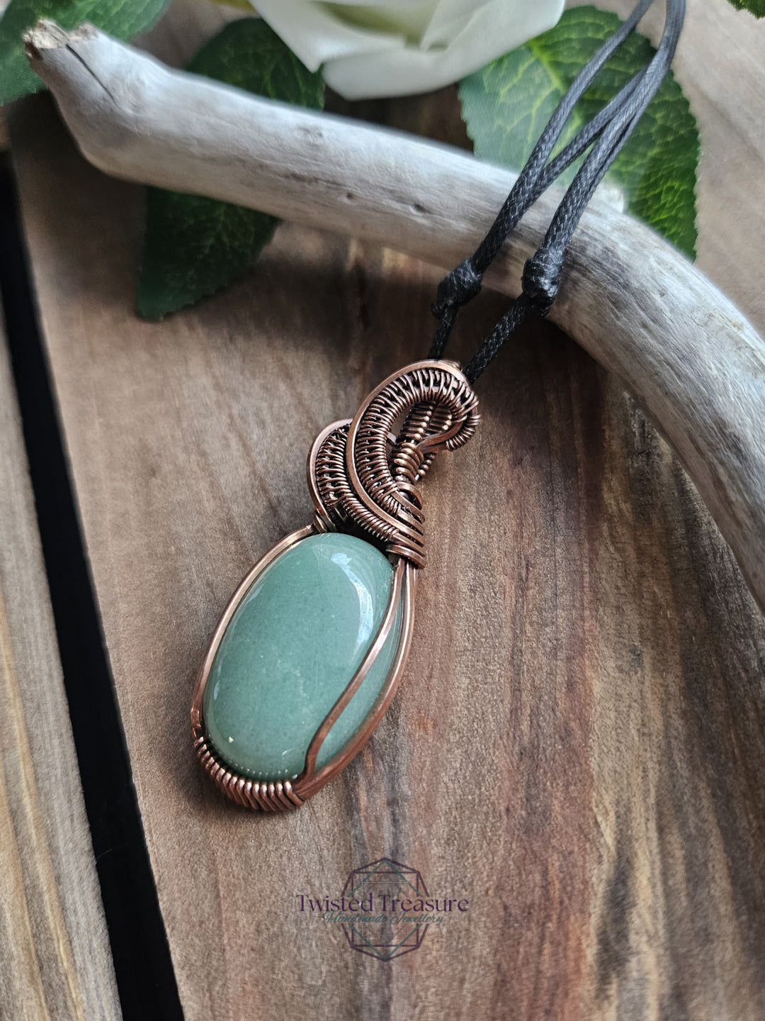 Green Aventurine and Copper Necklace