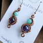 Copper 'Vortex' earrings - Amazonite & Amethyst