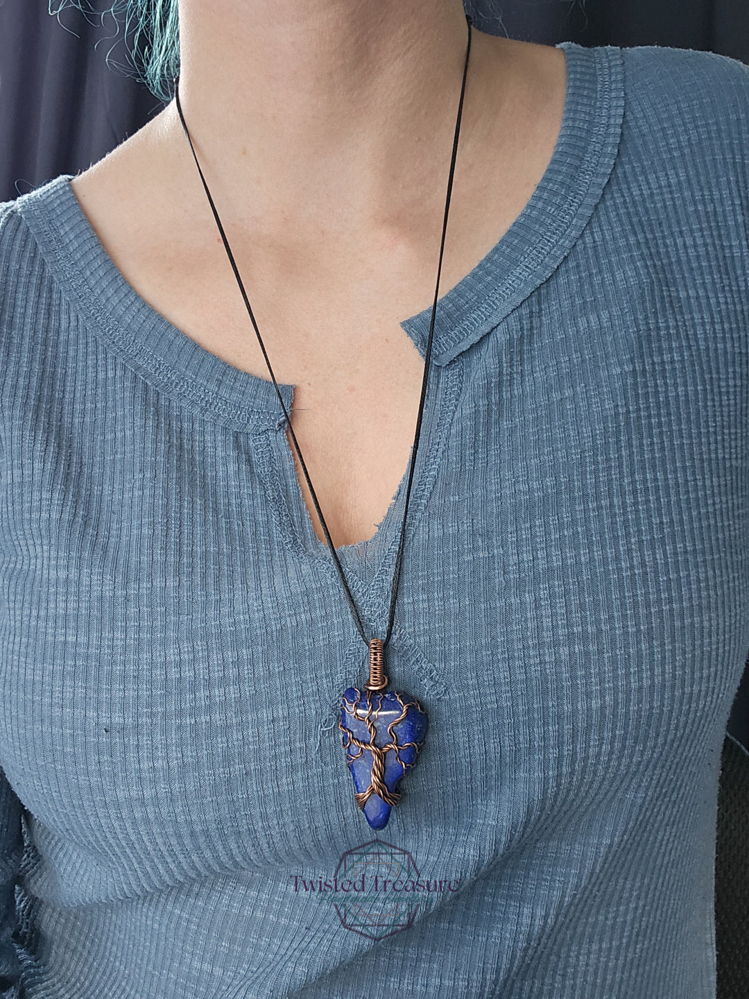 Lapis Lazuli and Copper Tree Necklace