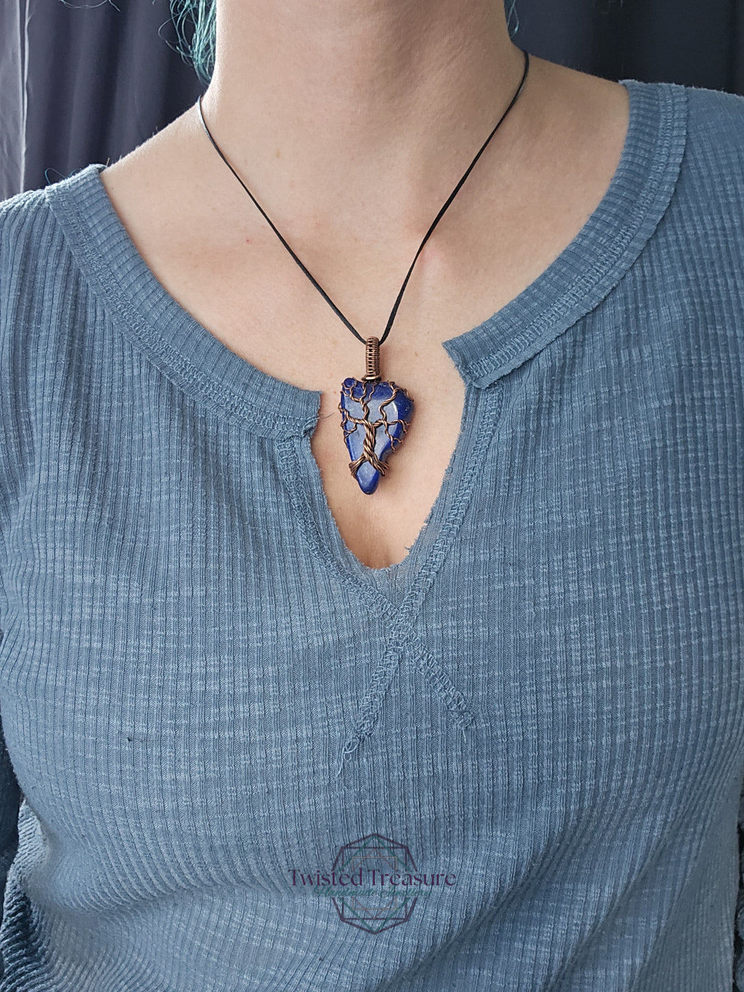 Lapis Lazuli and Copper Tree Necklace