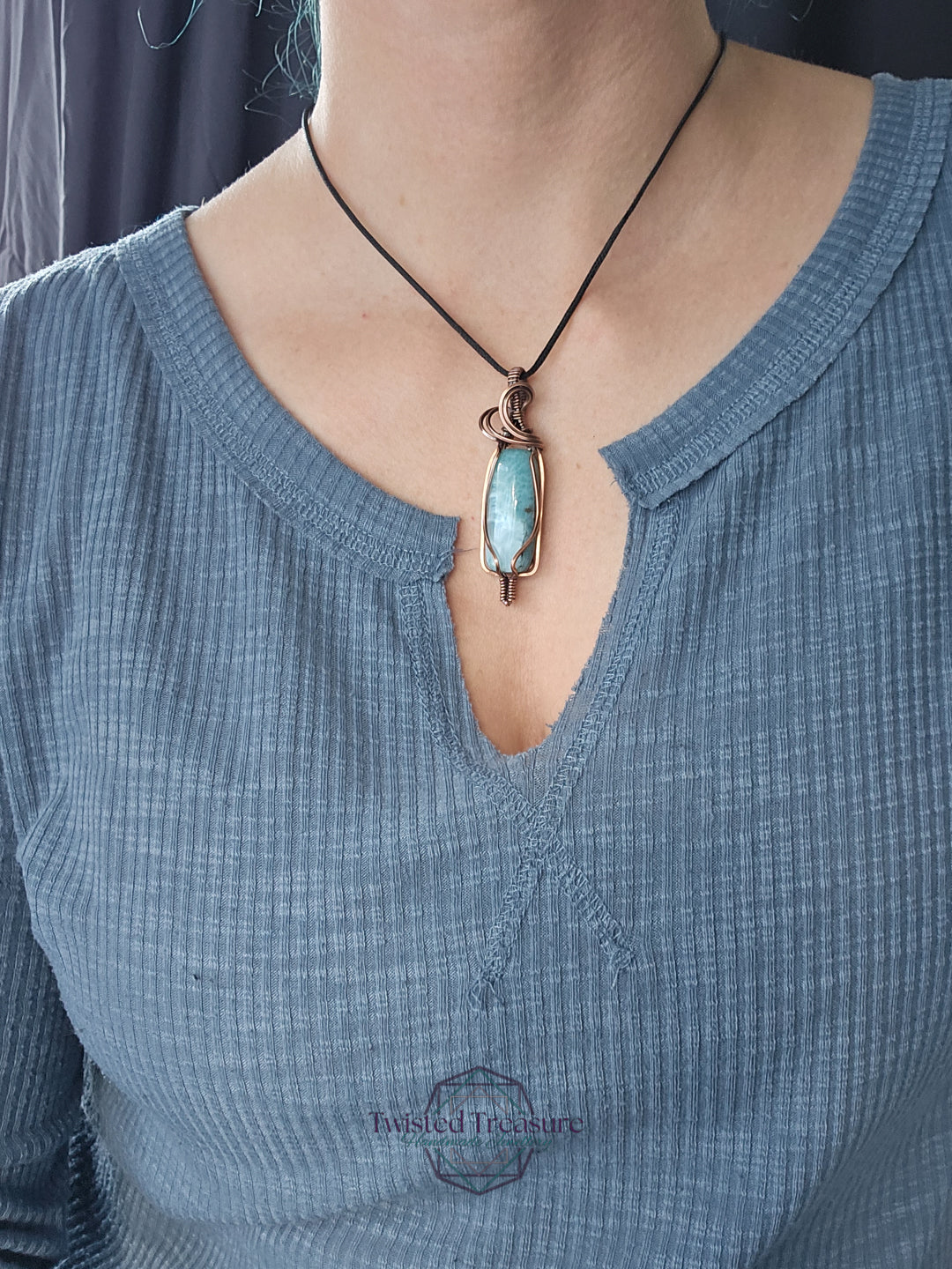 Larimar and Copper Necklace