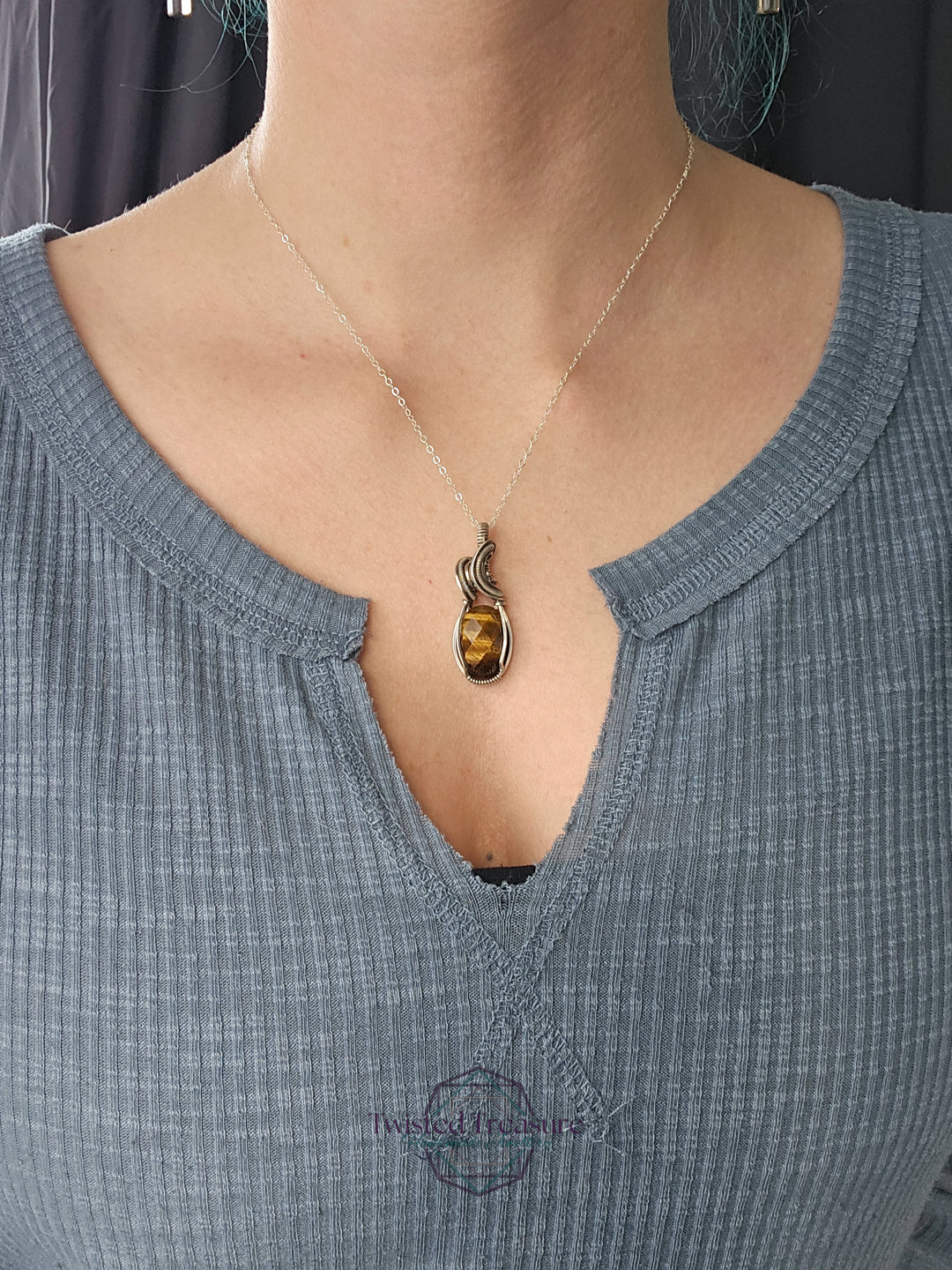 Tiger's Eye and Silver Necklace