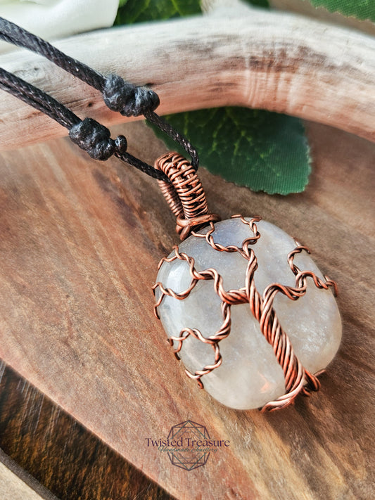 Belomorite and Copper Tree Necklace