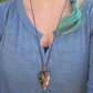Fossilized Palm Root and Copper Tree Necklace