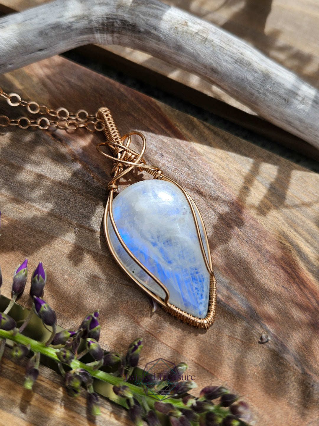 Moonstone and Bronze Necklace