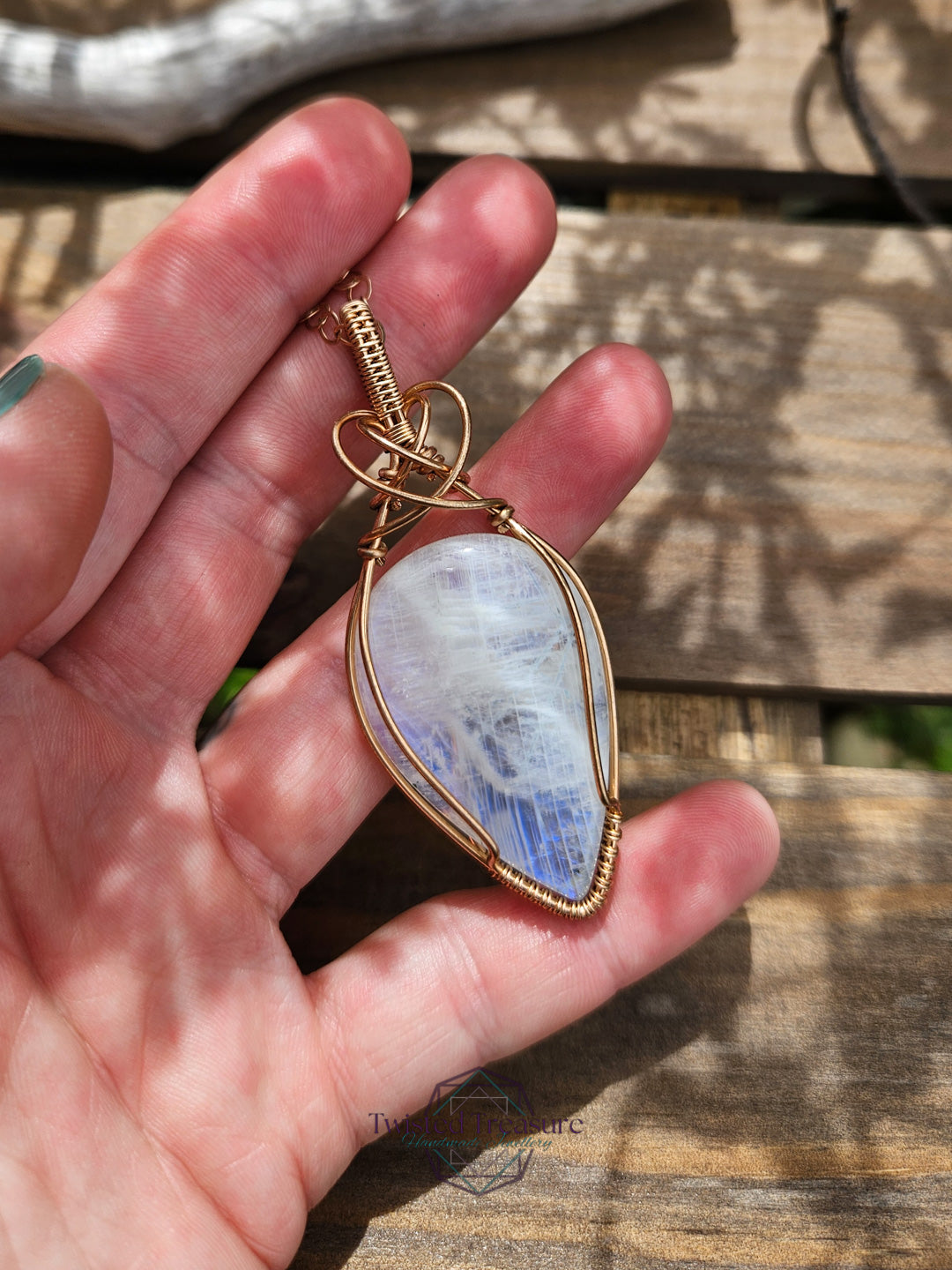 Moonstone and Bronze Necklace