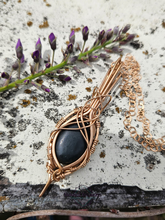 Jade and Bronze Necklace