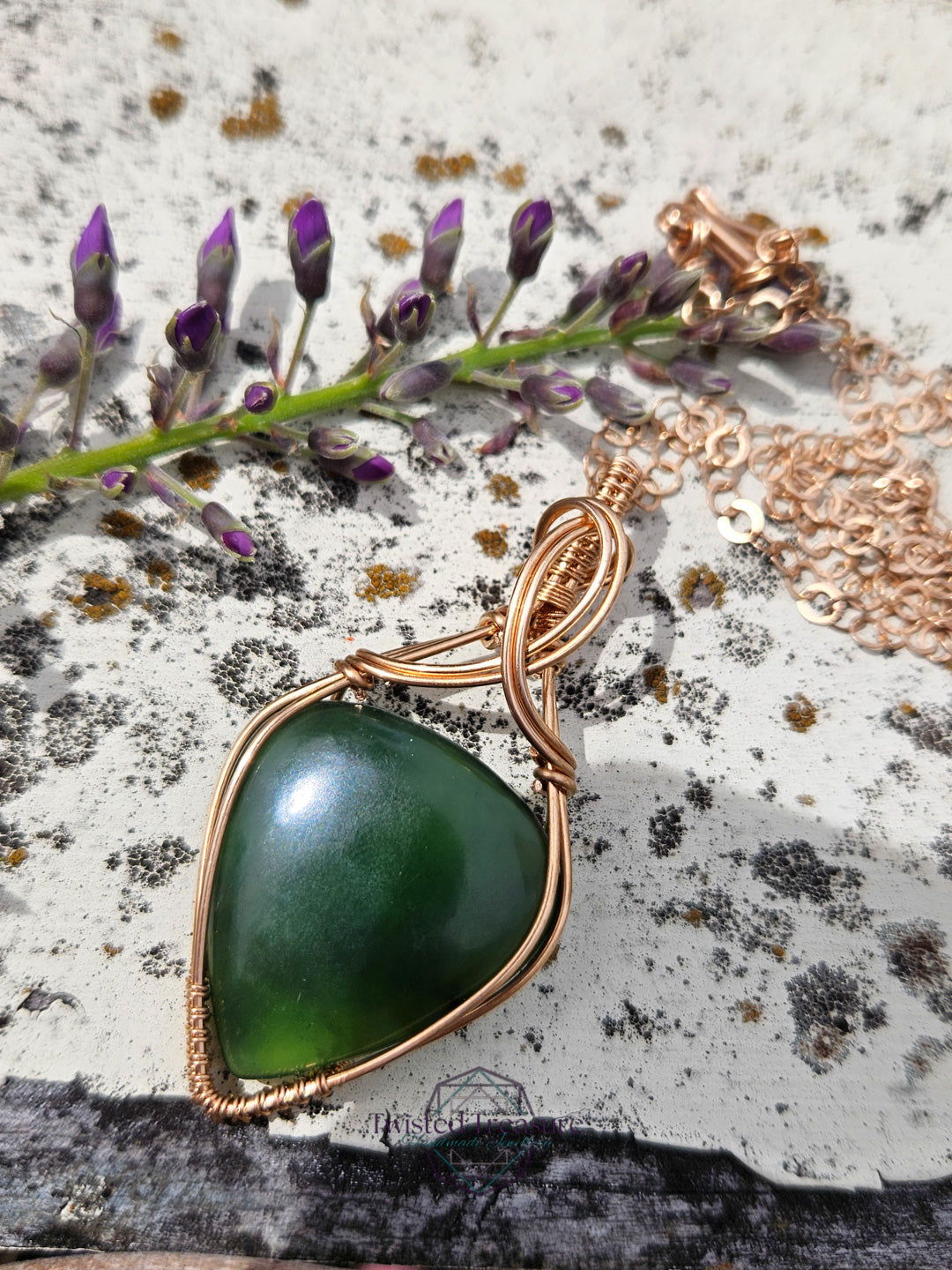 Nephrite Jade and Bronze Necklace