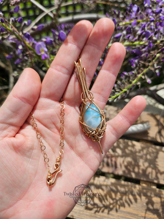 Larimar and Bronze Necklace