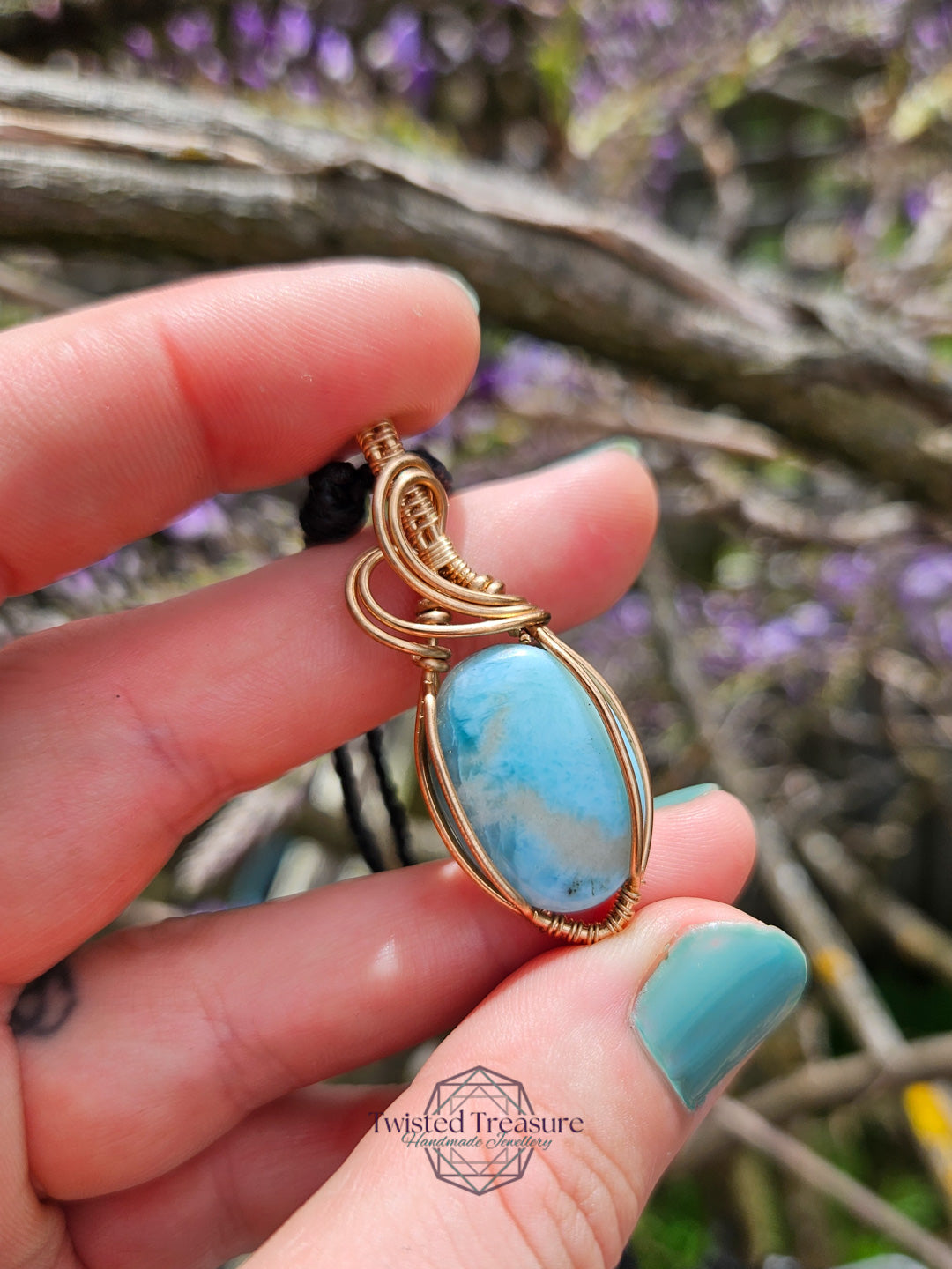 Larimar and Bronze Necklace