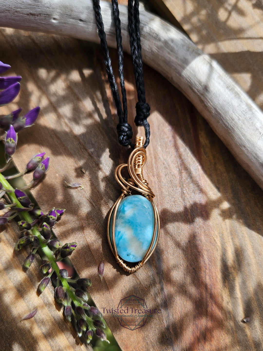 Larimar and Bronze Necklace