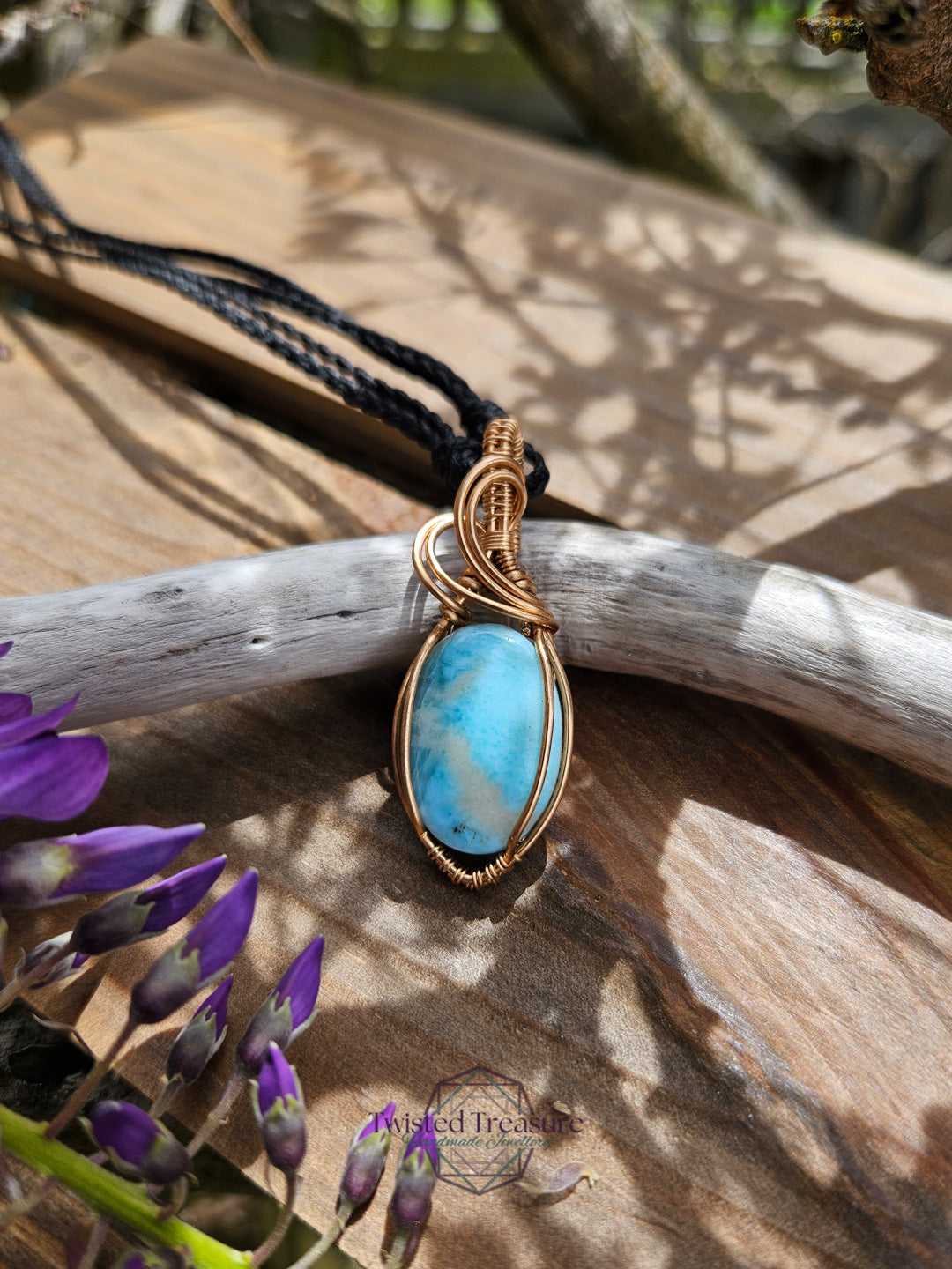 Larimar and Bronze Necklace