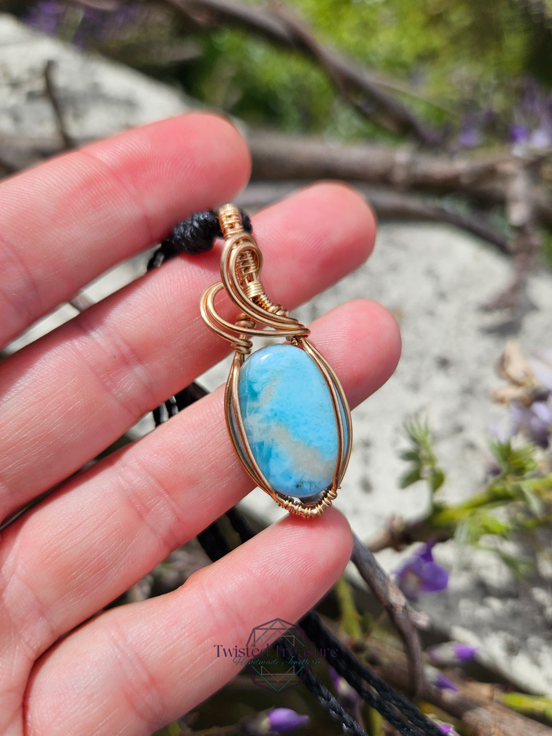 Larimar and Bronze Necklace