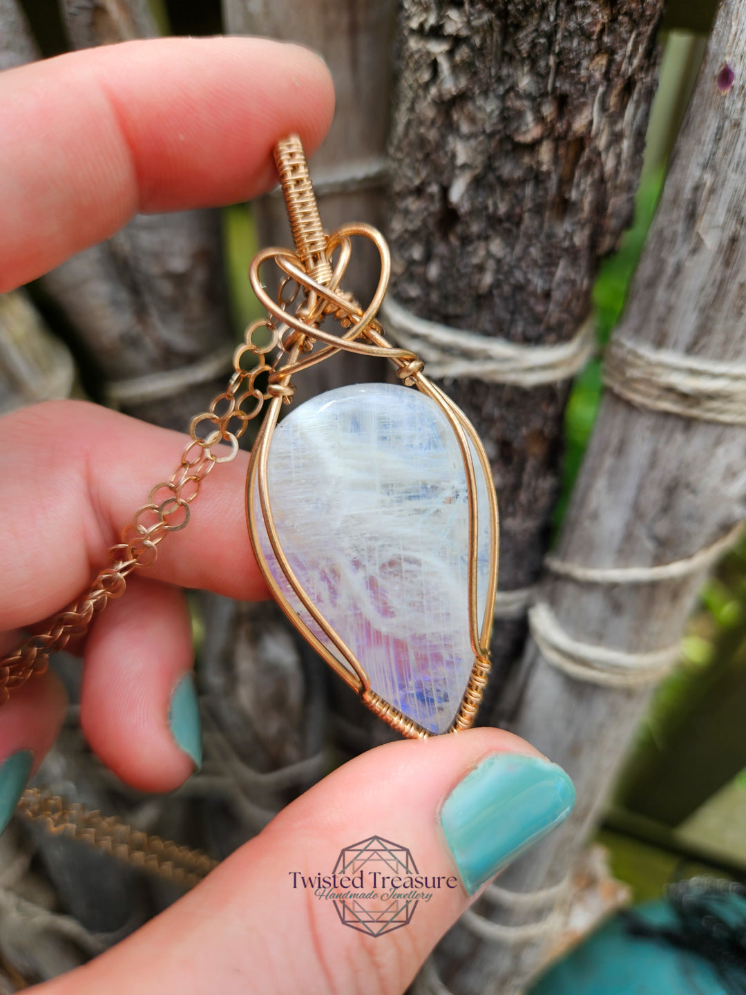 Moonstone and Bronze Necklace